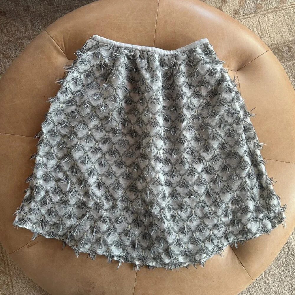 Anthropologie Modern Parisian Romantic Textured Midi Skirt Pockets NWT Womens S